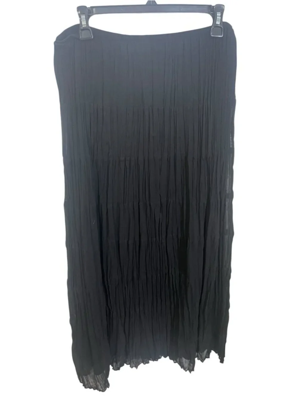 MSK Women's Size Large Black Gauzy Pleated Maxi Skirt READ DESCRIPTION